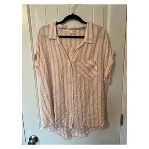 Oversized button down top